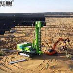 Solar Pile Driver for Slope Successfully Delivered to Saudi Arabia for Desert Solar Farm Project solar pile driver for slope working on a Saudi Arabia solar farm
