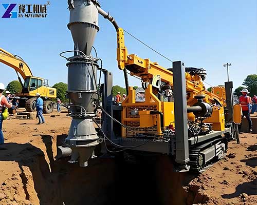 RC drilling rig for lithium exploration in hard rock mining site