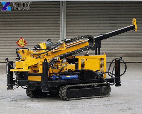Crawler mounted exploration drilling rig working on difficult terrain