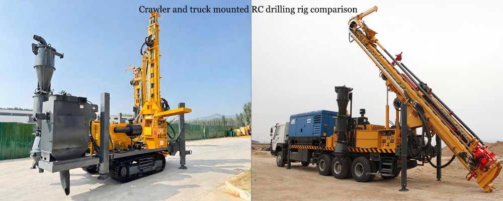 Crawler and truck mounted RC drilling rig comparison