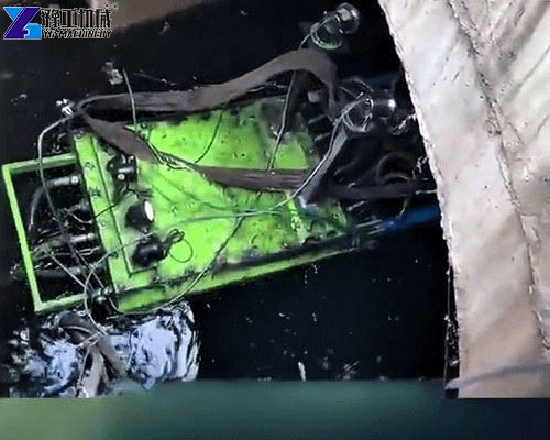 Wastewater sludge removal process showing breaking, dilution, and pumping